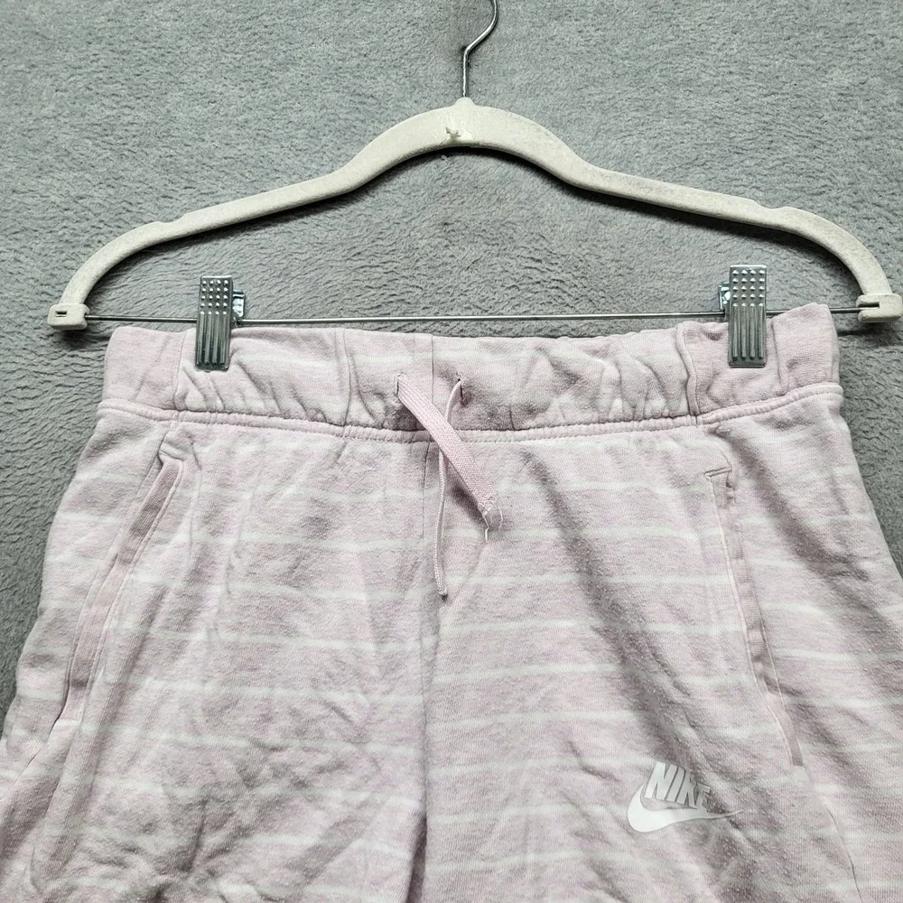 Nike Women Activewear Shorts XL Light Pink Striped‎ Logo 4.5